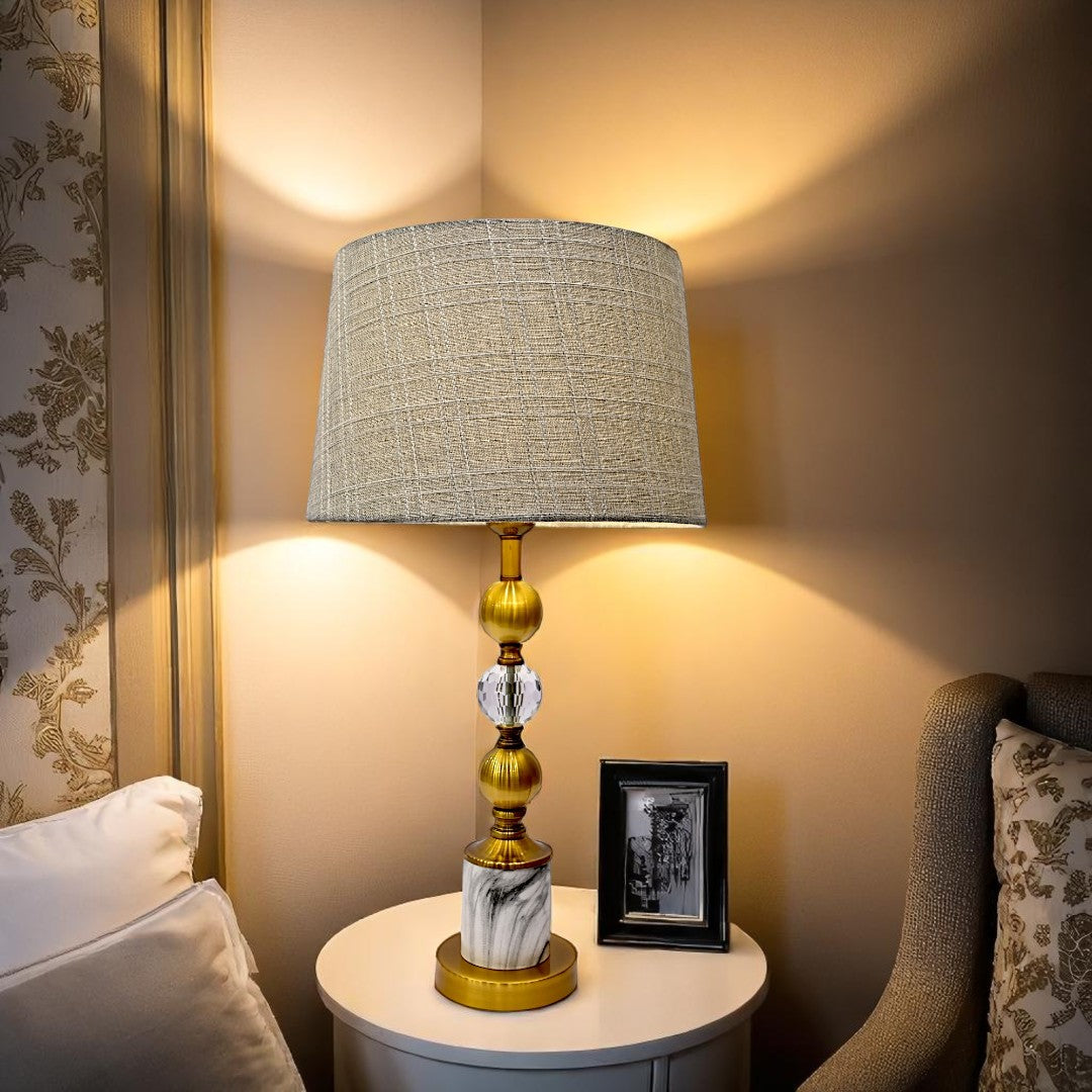Lyra Sculpted Brass Table Lamp